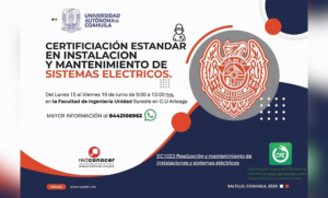 Ofrece UAdeC Certificación en Instalación y Mantenimiento de Sistemas Eléctricos